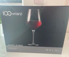 Krosno Avant-Garde red wine glasses and crystal candle holders