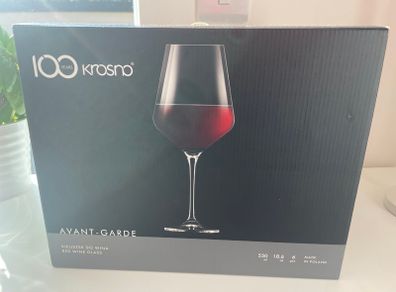 Krosno Avant-Garde red wine glasses and crystal candle holders