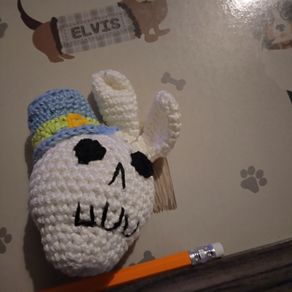 crochet sugar skull bunny