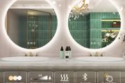 LED Bathroom Mirror Round 80cm Bluetooth Defogger Dual LED Memory Function