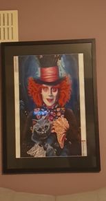 Completed framed diamond art - Alice in wonderland "The mad hatter"