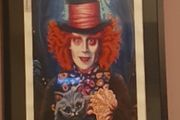 Completed framed diamond art - Alice in wonderland "The mad hatter"