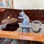 Vintage Aluminum Metal Squirrel on Log Nutcracker Image 3