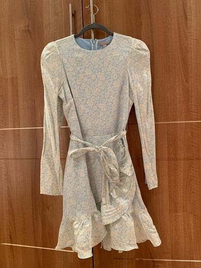 Blue & Cream Occasion Dress