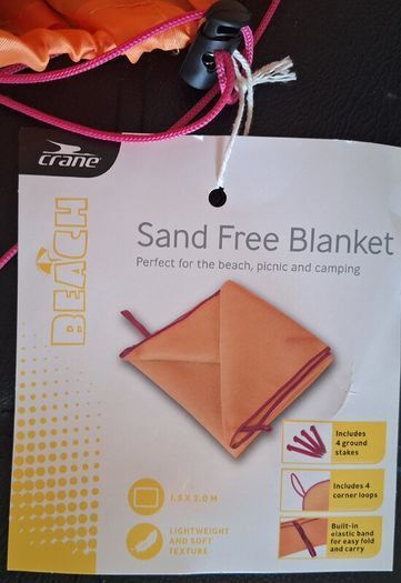 Crane Orange and Navy Sand Free Blankets