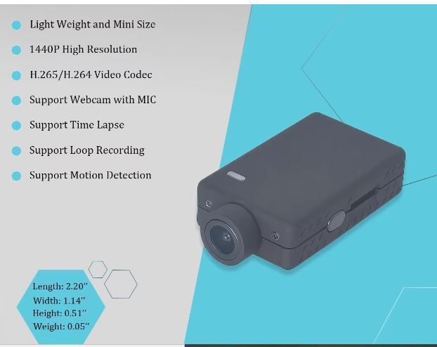 Mobius Maxi 2.7K Action Sports Camera with 135/150 FOV:AVAILABLE FOR PICK UP