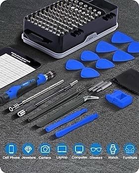NEW SALE | Precision Screwdriver Set, DIY Repair Tool Kit with 101 Screw Driver Bits, TOPWAY 122 in 1 Mini Hand Work Electronic Repair Kit with Magnetic Mat