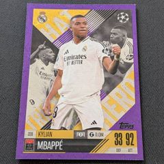 Kylian Mbappe Hat Trick Hero Purple Parallel Topps Match Attax Extra 24/25