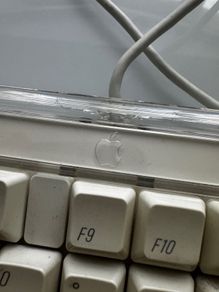 Vintage Apple Pro Keyboard M7803 Clear Acrylic Case AZERTY Layout