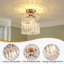 Light Fittings Ceilings - Gold Chandelier Crystal Light, Semi-Flush Ceiling Lights for Bedroom, Living Room, and Hallway Lighting Fit for E27 Base (FREE POSTAGE) Image 2