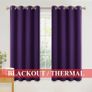 NEW SALE | Purple Curtains Blackout- Short Rings Top Thermal Curtains for Home Decor Light Blocked Aubergine Curtains Window Treatment for Bedroom, 2 Panels Image 2