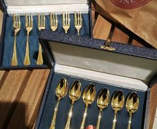 Two Beautiful Vintage-Style 18K Gold Plated Cutlery Sets