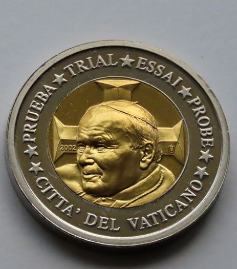 Pope John Paul II 2002 Vatican Specimen 2 euro Pattern Prototype