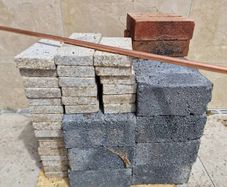 Bricks granite , yellow , blocks , cement , osb