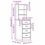 Highboard with Drawer White 40 x 41 x 135 cm Image 8