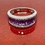 Silver ring with Amethyst and  Zircons Image 3