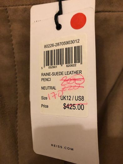 Reiss suede skirt