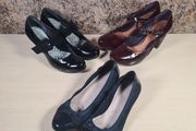Womens CLARKS shoes heels bundle black blue burgundy Size UK 5 EU 38 court formal pumps slip on