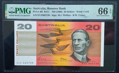Australia | 20 Dollars | 1989 | P.46f | EVZ 662729 | GEM UNC 66 EPQ