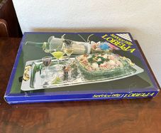 Vintage Lobelia Stainless Steel Serving Tray with Gold Handles (Boxed)