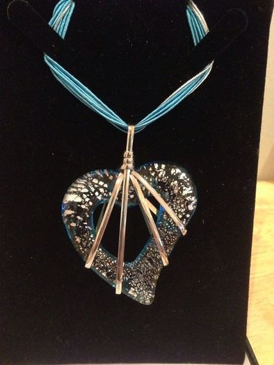 Love Heart Glass Pendant Necklace