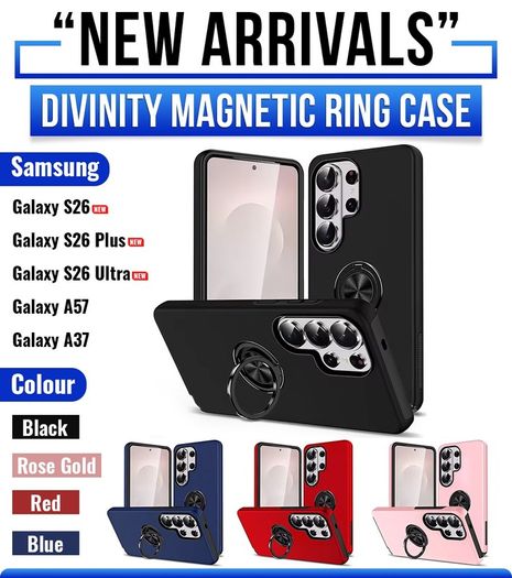 Ring Case for Samsung Galaxy S26, S26 Plus, S26 Ultra, A37, and Samsung A57 Compatible with MagSafe, Matte Shockproof Phone Cover with Stand & Ring Holder