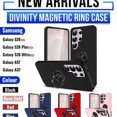 Ring Case for Samsung Galaxy S26, S26 Plus, S26 Ultra, A37, and Samsung A57 Compatible with MagSafe, Matte Shockproof Phone Cover with Stand & Ring Holder