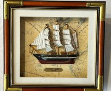 Cutty Sark 1869 Framed 3D Ship Diorama - Nautical Decor