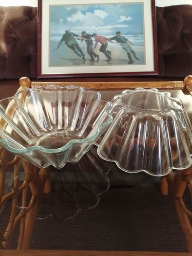 Pair of Fluted Glass Pyrex France Bowls