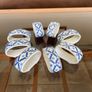 Eight Porcelain Vintage Napkin Holders Blue White Image 4