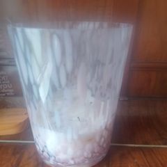 large glass candle holder (candle spent)
