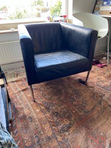 black leather armchair