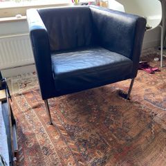 black leather armchair