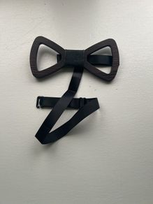 Dark wooden bow tie