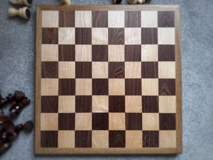 Handmade Chessboard - Walnut, Maple and Oak with Large Chess Pieces