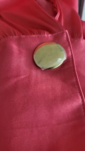M&S coral blouse with gold cuff button Sz 16 (Fit 12-14UK)