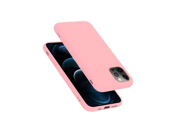 Liquid Silicone Case For iPhone 12 / 12 Pro Luxury Thin Soft Phone Cover New Chalk Pink - FHT9IP12LK