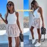 Cargo cream skirt with pockets Image 3