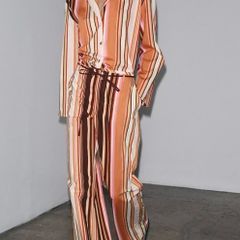Fab Zara Cotton Vertical Striped Pyjama Style Co Ord Shirt and Trousers  New with Tags RRP 100 Euro Both size XL UK 14