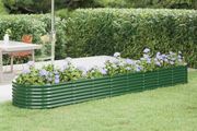 Garden Raised Bed Galvanised Steel 368x80x36 cm Green