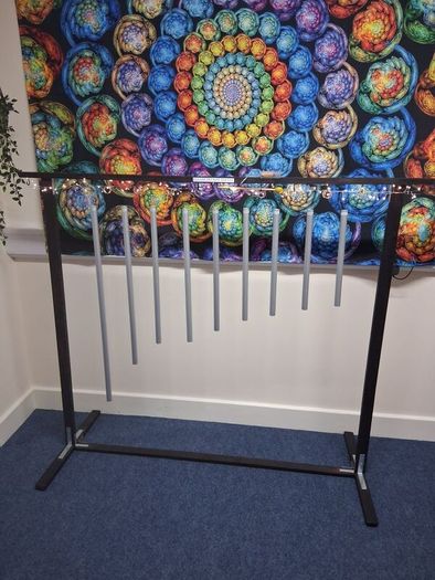 Sacred Solfeggio Pipe Chimes & Handcrafted Stand