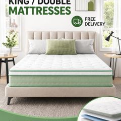 Double 4ft6 & King Size Pillow Top Mattresses Instock