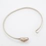 Vintage Signed Sterling Silver Heart Bangle Image 3