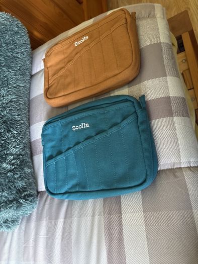 Two Soola Studio Pouches Aquamarine and Cinnamon