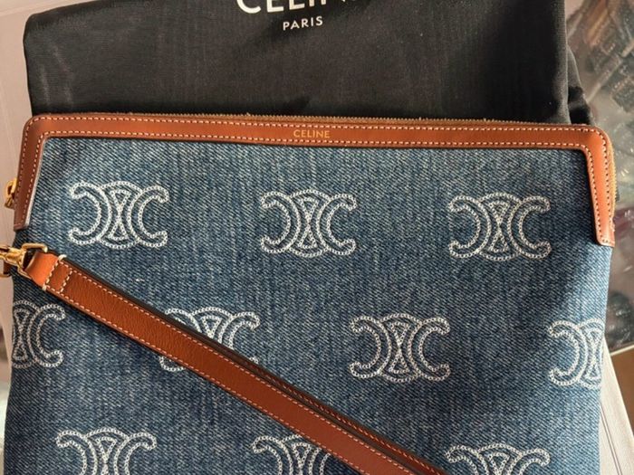 Celine pouch with leather strap