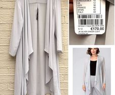 Joseph ribkoff sheer floaty coat jacket chic silver frost grey wedding