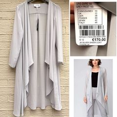 Joseph ribkoff sheer floaty coat jacket chic silver frost grey wedding