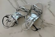 Zara Silver Wedges Size 5