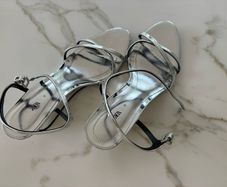 Zara Silver Wedges Size 5