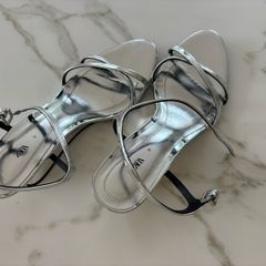 Zara Silver Wedges Size 5